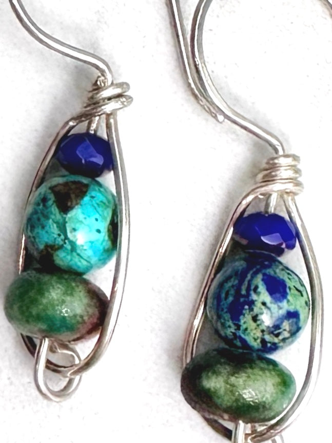 Sea & Stone Artisan Azurite Earrings