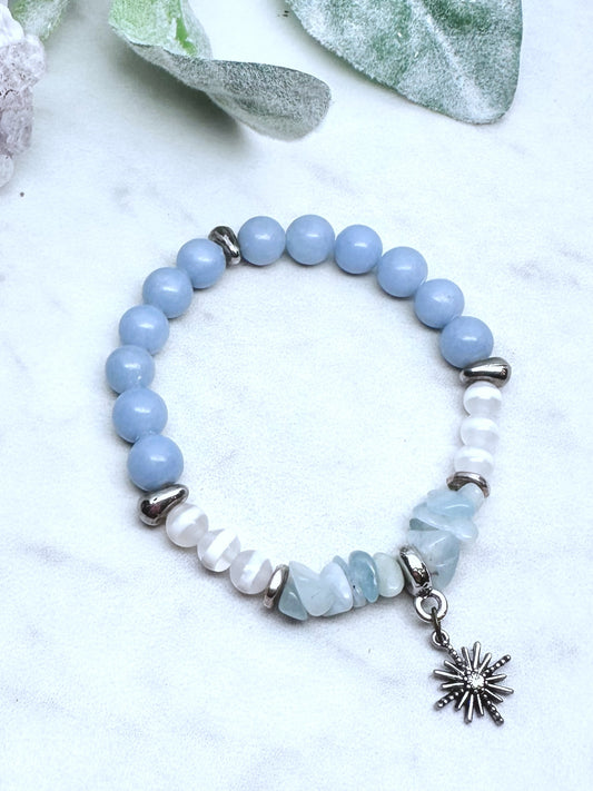 Icy Blue North Star Stretch Bracelet