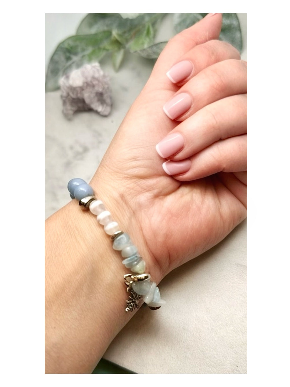 Icy Blue North Star Stretch Bracelet
