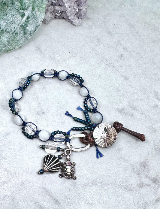 Seaside Macrame Quartz & Moonstone Bracelet