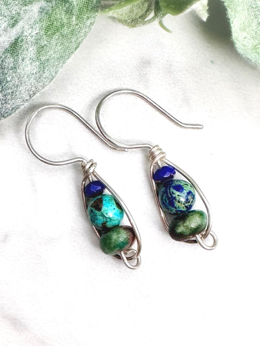 Sea & Stone Artisan Azurite Earrings